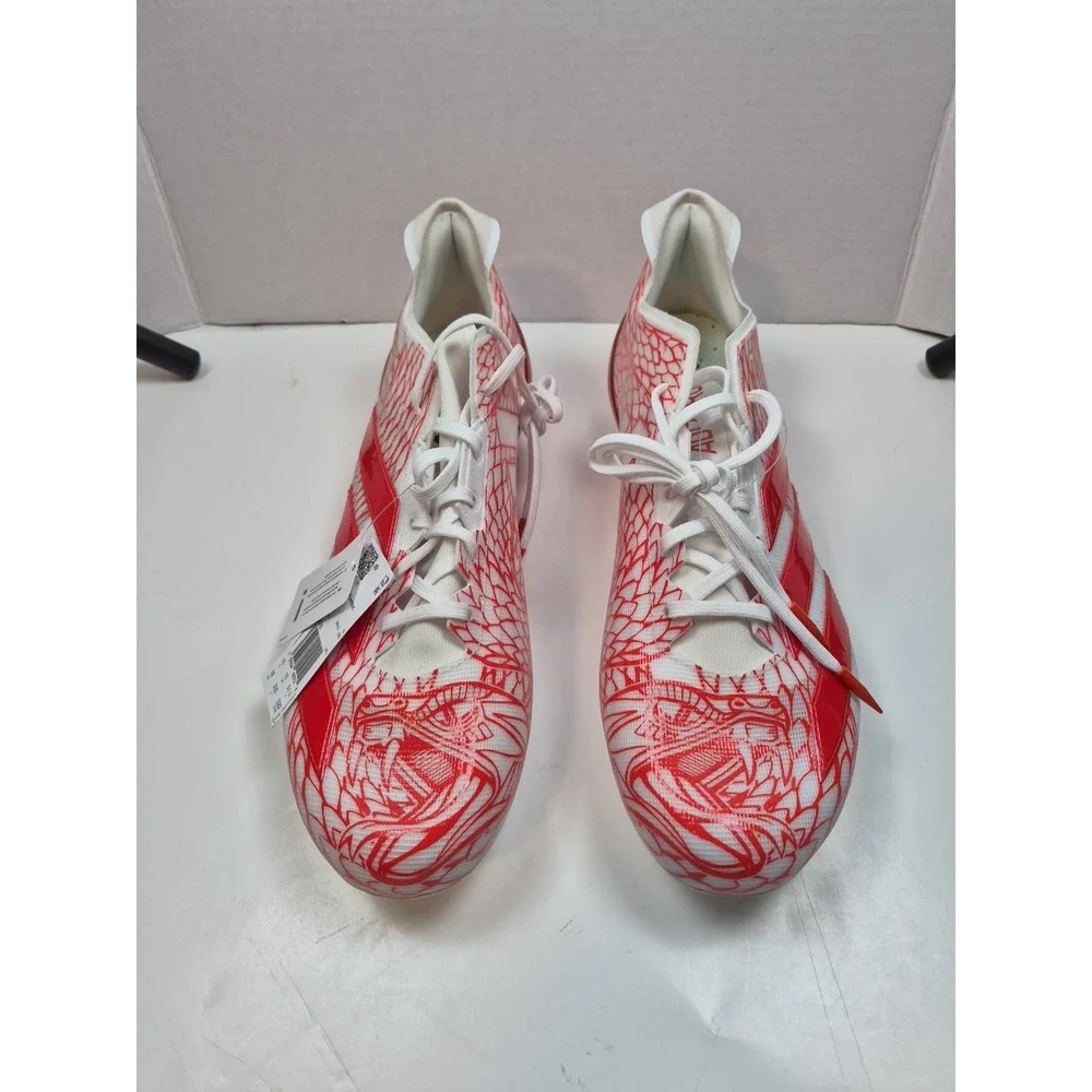 Adidas Adizero Football Cleats Mens Red White Graphic GV9090 Low Top New